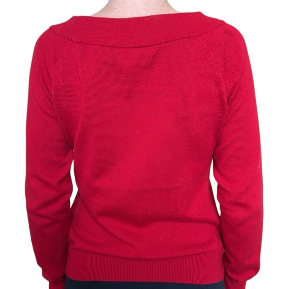 Lauren Ralph Lauren Cotton Buckle Boatneck Sweater Red M - Picture 5 of 8